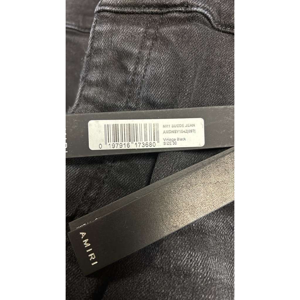 Amiri o1rshd1 Q:2 / MX1 Suede Jean in Vintage Black Size US 30 / EU 46 - 18 Thumbnail