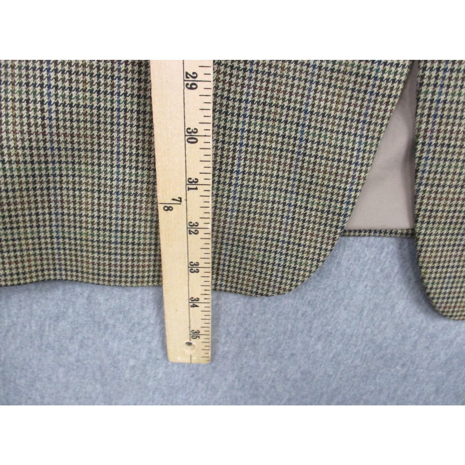Ralph Lauren Lauren Ralph Lauren Blazer Mens 46 Long Brown Houndstooth Wool Sport Coat Jacket Size 46R - 3 Thumbnail