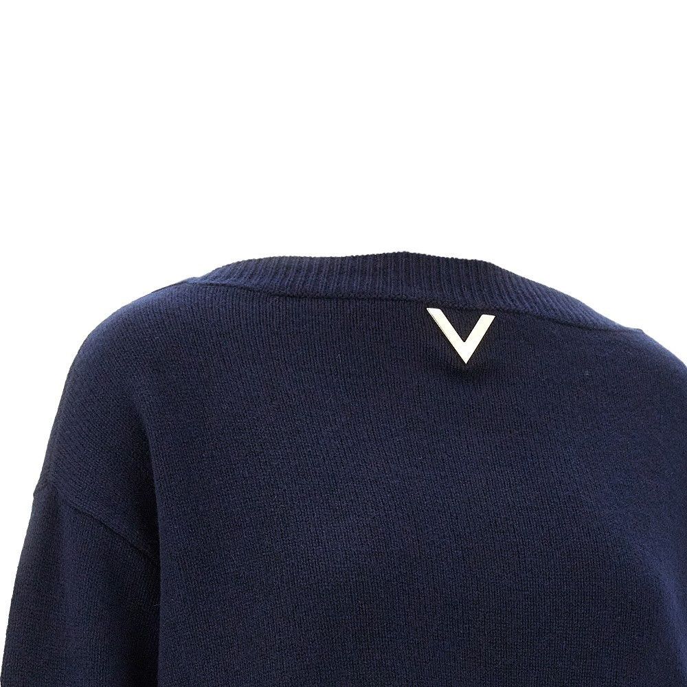 Valentino o1s22i1n0924 Oversized Cashmere Sweater in Blue Size M / US 6-8 / IT 42-44 - 2 Thumbnail