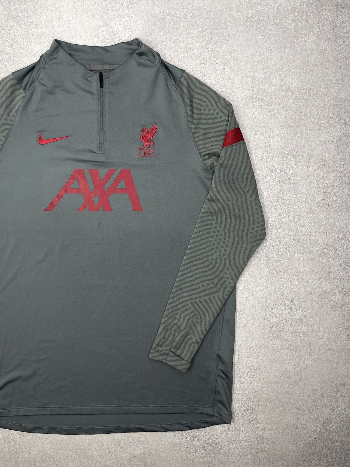Nike Mens Nike Liverpool Soccer Longsleeve 1/4 Grey Football Size US XL / EU 56 / 4 - 3 Thumbnail