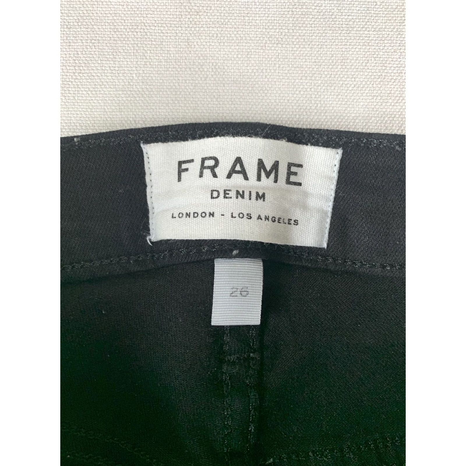 Frame FRAME Jeans Womens 26 Black DENIM SIZE ALI HIGH RISE CIGARETTE FLAT LAY 26X25 Size 26" / US 2 / IT 38 - 3 Thumbnail