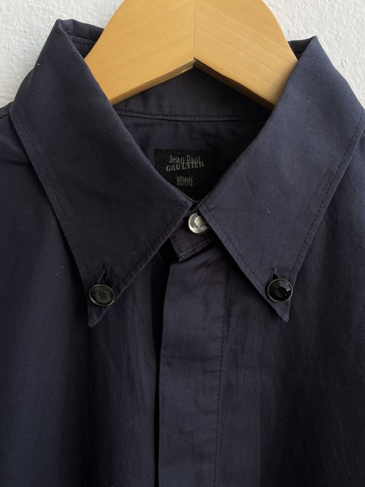Gaultier Homme Objet Vintage Jean Paul Gaultier Homme Black Button Up Shirts Size US M / EU 48-50 / 2 - 4 Thumbnail