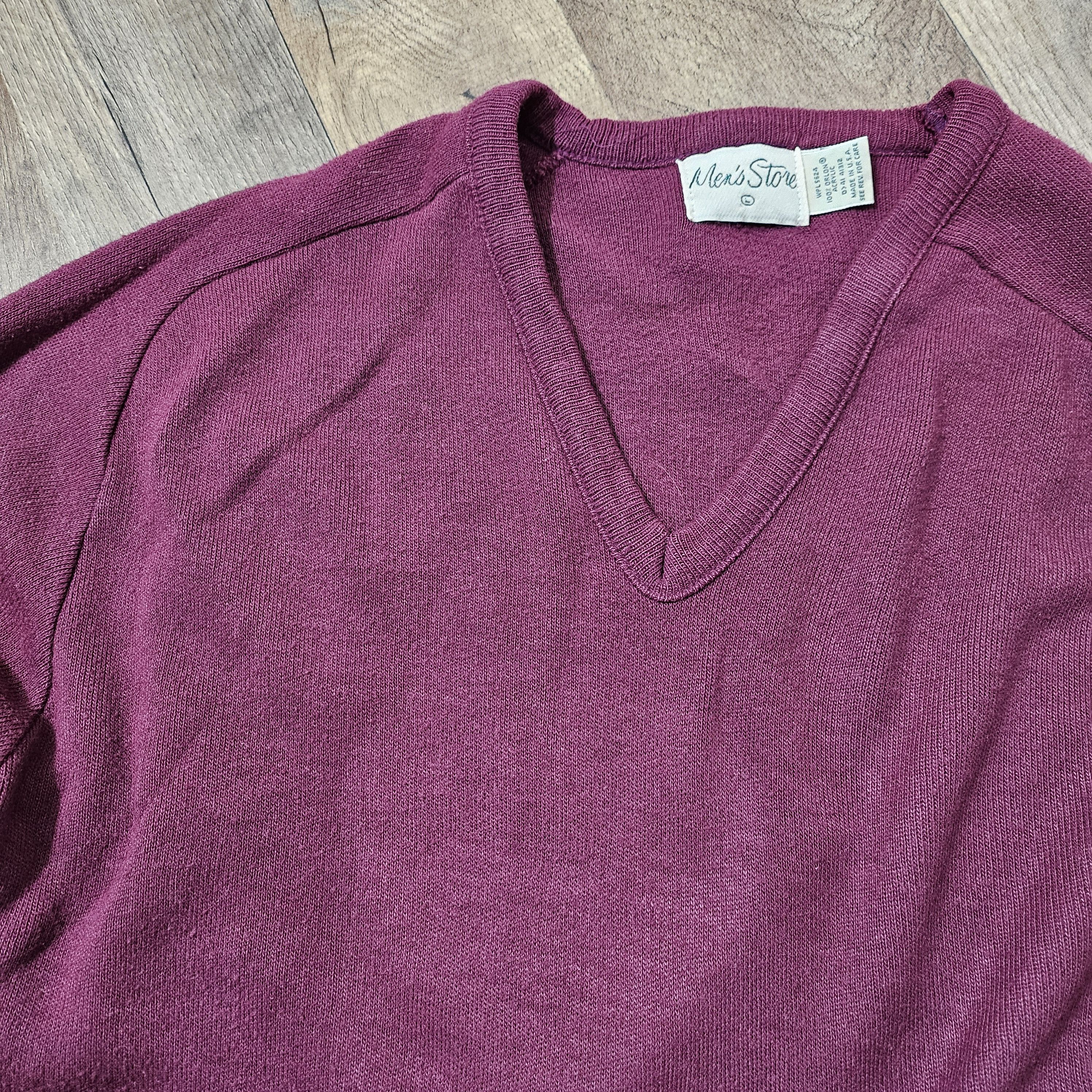 Vintage Vintage 80s men's size large, Orlon acrylic V-neck sweater Size US L / EU 52-54 / 3 - 5 Thumbnail