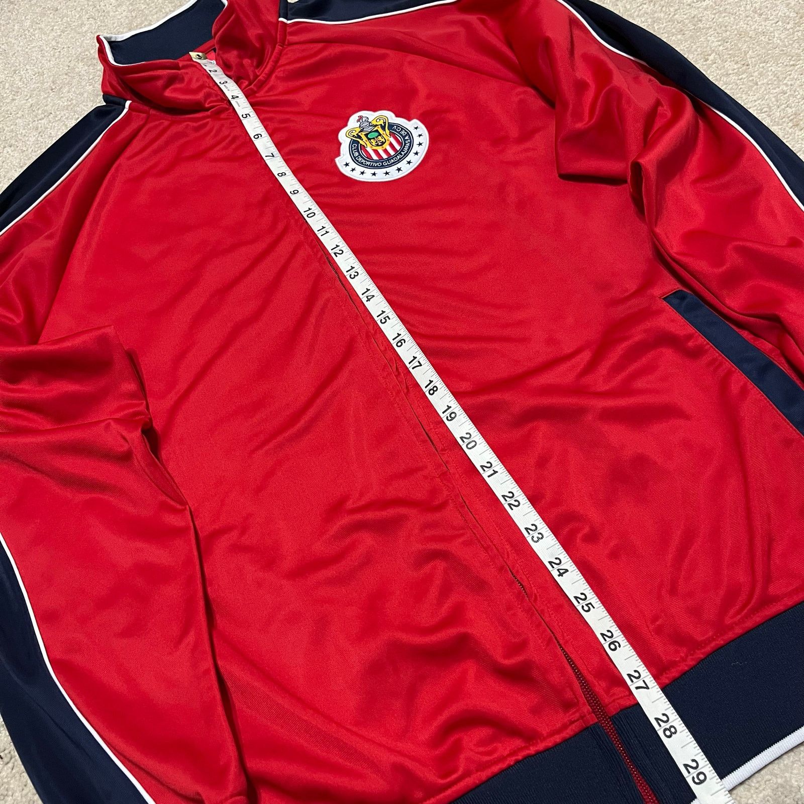 Other Vintage Chivas de Guadalajara Red Navy Soccer Track Jacket Size US XL / EU 56 / 4 - 5 Thumbnail