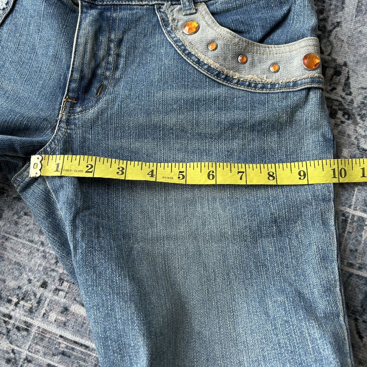 If Six Was Nine Y2k Flared Diamond Jeans Size US 30 / EU 46 - 19 Thumbnail