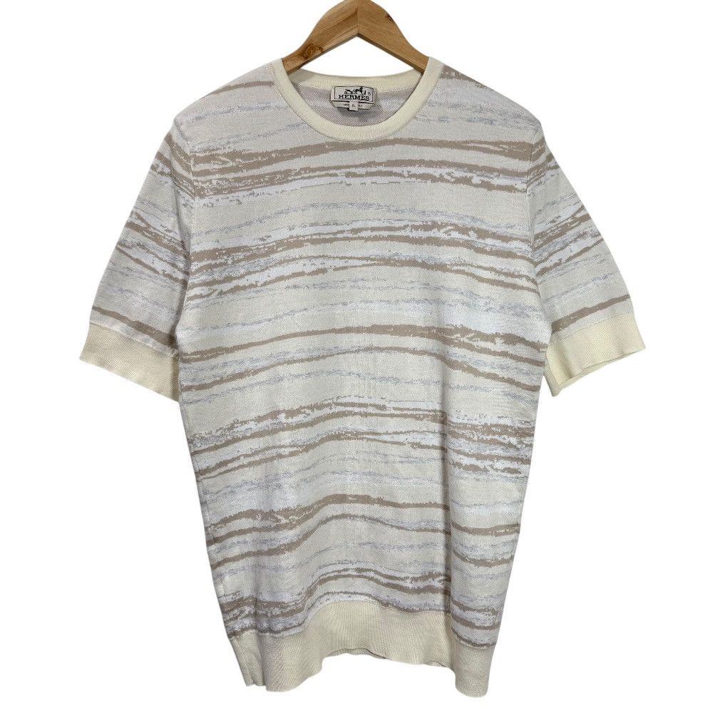 Hermes Hermes Hermes Border Knit Cut and Sewn Cotton Tops DUTY FREE for USA Size ONE SIZE - 1 Thumbnail