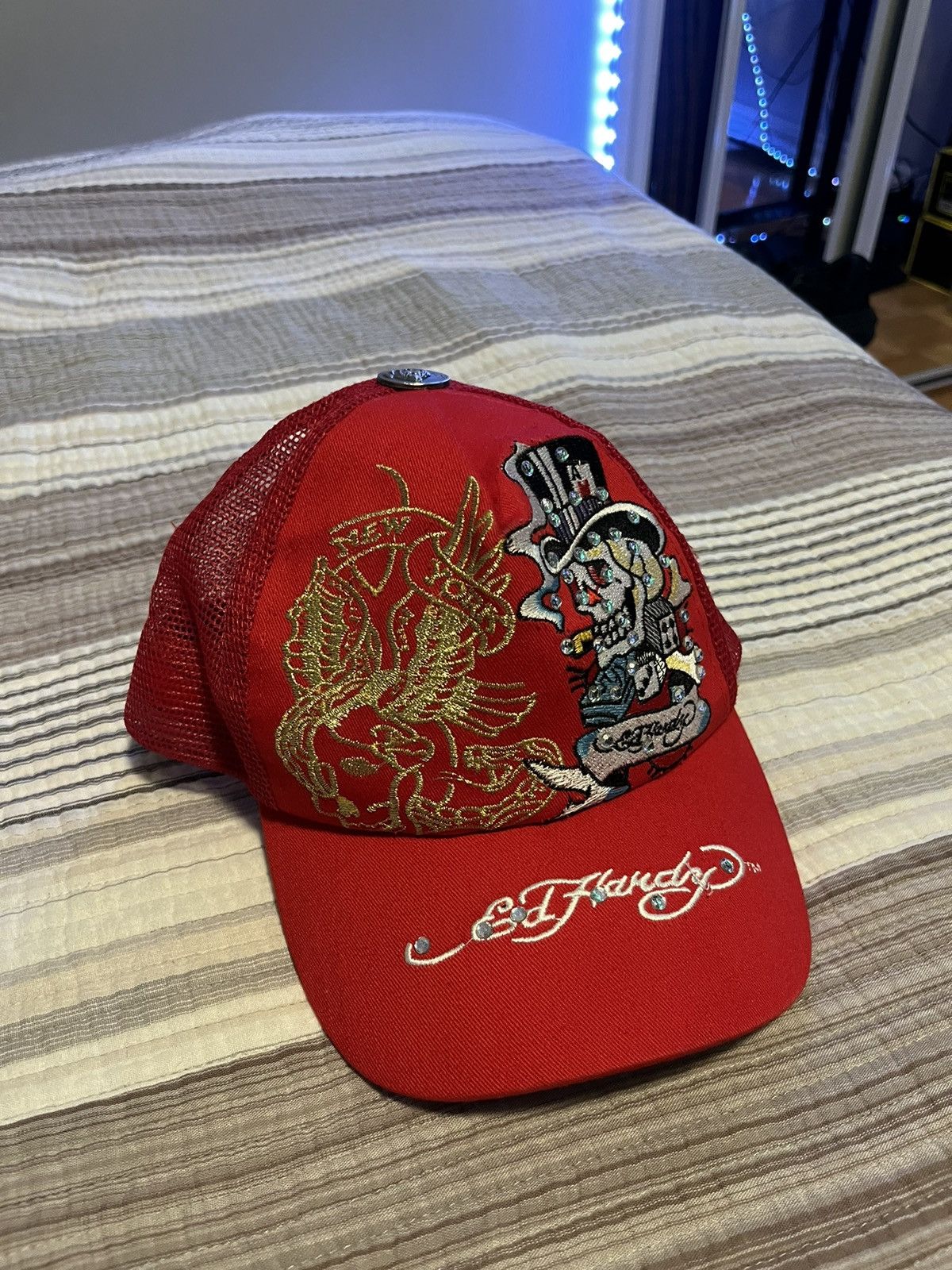 image of Ed Hardy Cap in Red, Men's