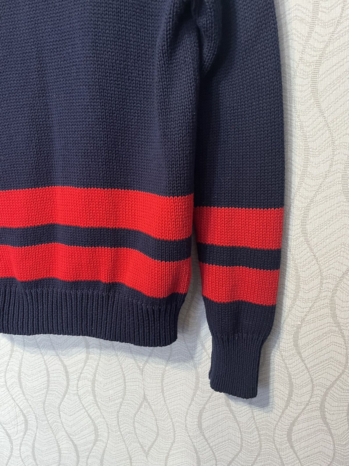 Polo Ralph Lauren Polo Ralph Lauren Dark Blue Striped Knit Pullover Sweater Size US M / EU 48-50 / 2 - 5 Thumbnail
