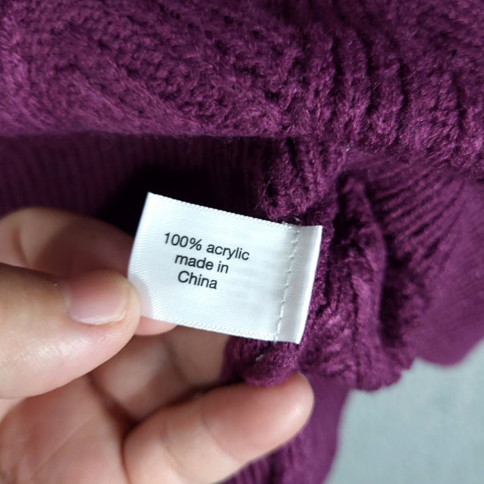 Vintage LANE BRYANT Women's pullover sweater Sz 14/16 cowl neck knit acrylic purple solid all seasons autumn winter Size XL / US 12-14 / IT 48-50 - 7 Thumbnail