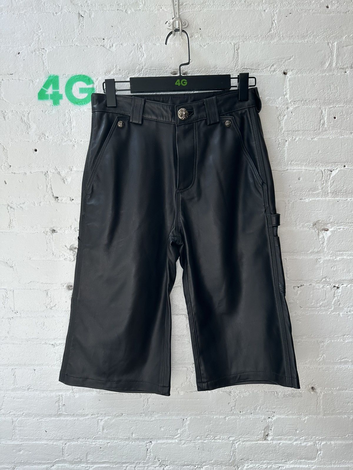 Chrome Hearts CHROME HEARTS LEATHER SHORTS Size 24" / US 00 / IT 34 - 1 Thumbnail