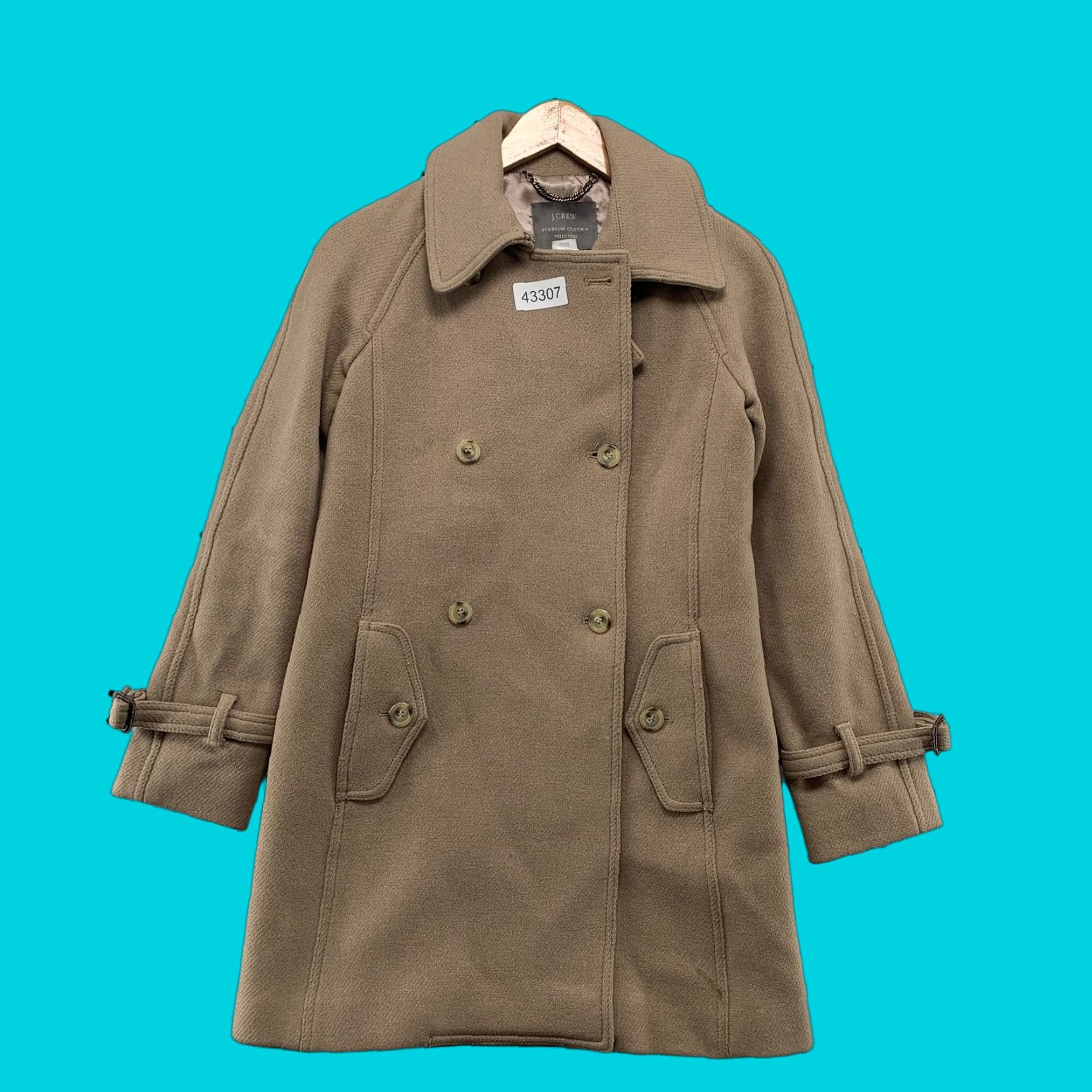 J.Crew J.CREW Nello Gori Coat Womens Size 0 Beige Wool Double Breasted Pea Coat Winter Casual Size XS / US 0-2 / IT 36-38 - 1 Thumbnail