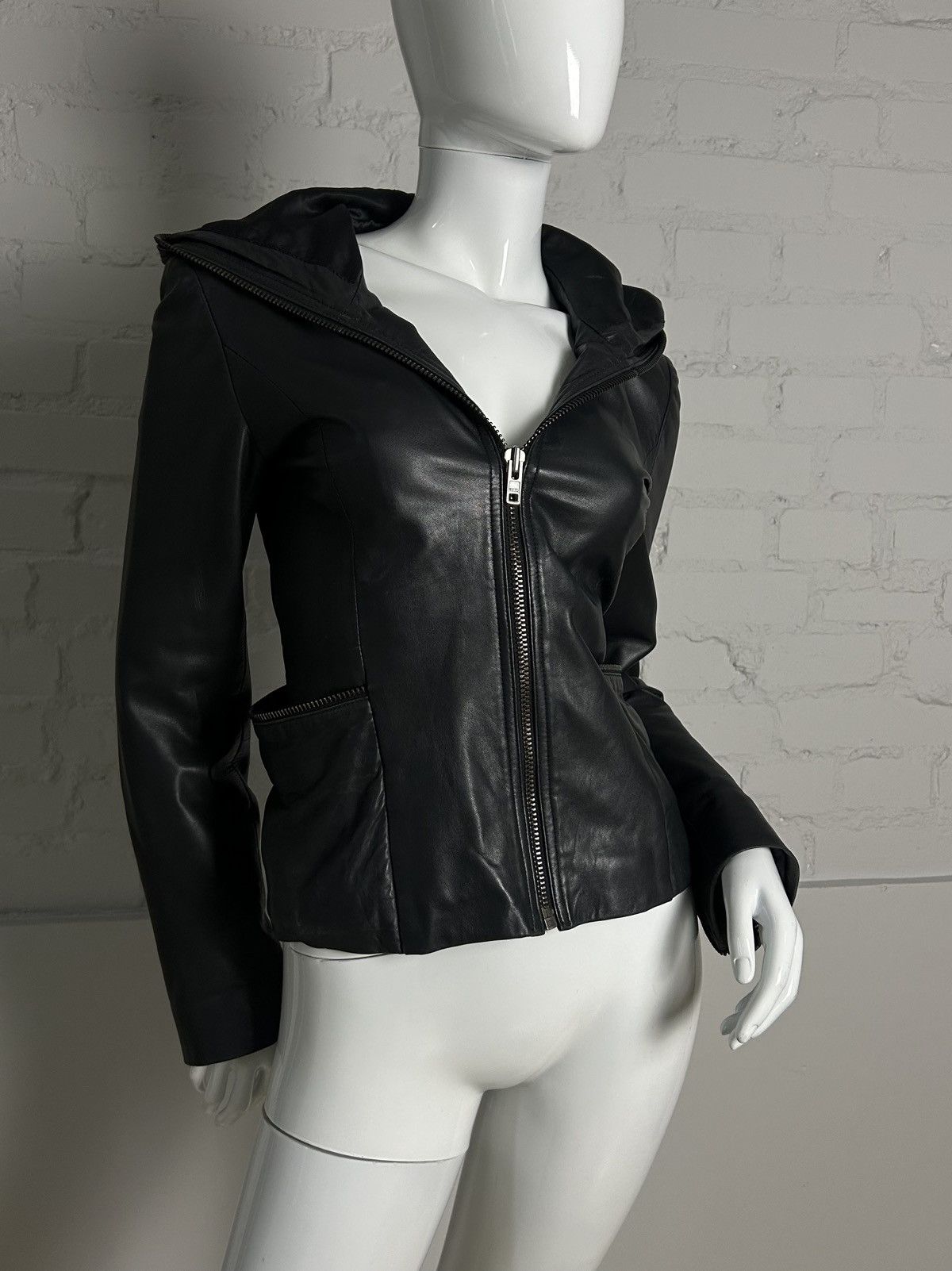 Other Insane leather fitted jacket with hood Size S / US 4 / IT 40 - 7 Thumbnail