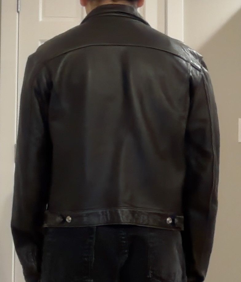 Warehouse Warehouse Black Leather Type III Trucker Jacket Sz 40 Size US XS / EU 42 / 0 - 8 Thumbnail