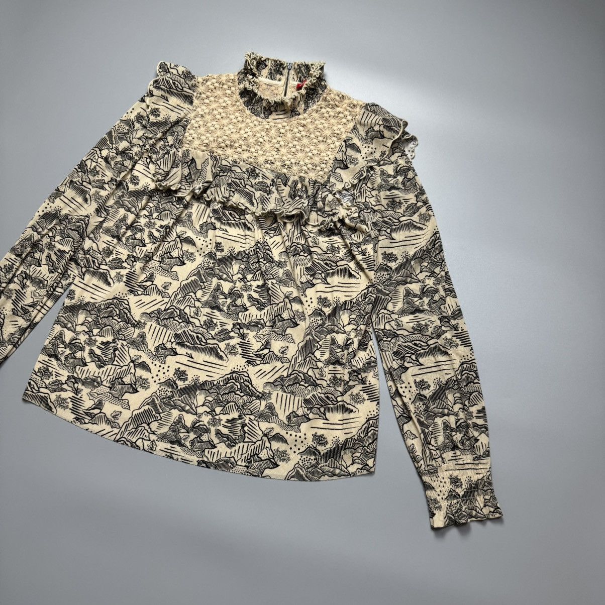 Vivienne Tam Vivienne Tam - Landscape Ruffle High Collar Mesh Size S / US 4 / IT 40 - 3 Thumbnail