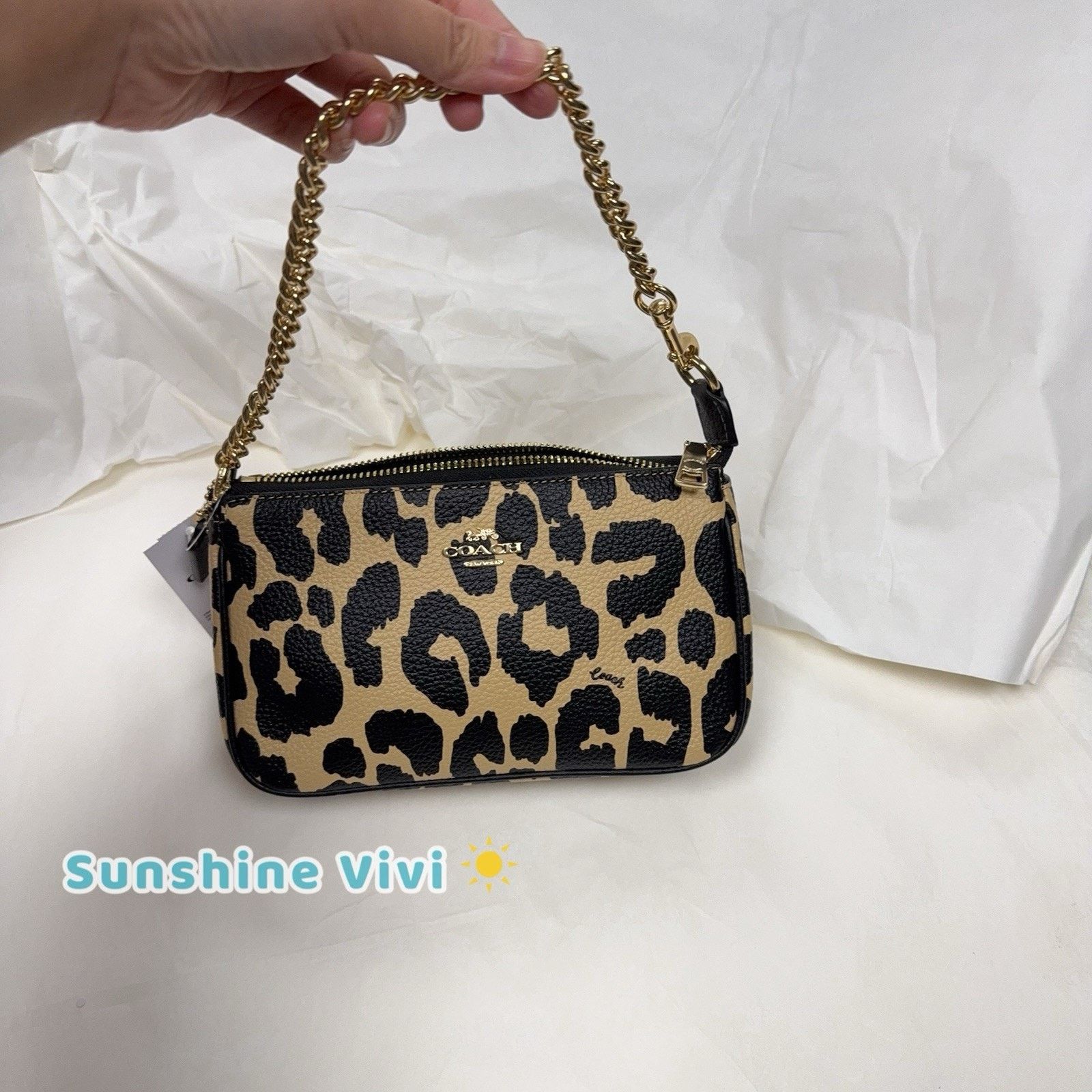 Coach NWT Coach Nolita 19 Shoulder Bag Leopard CBM66 Gold/Leopard Size ONE SIZE - 1 Thumbnail