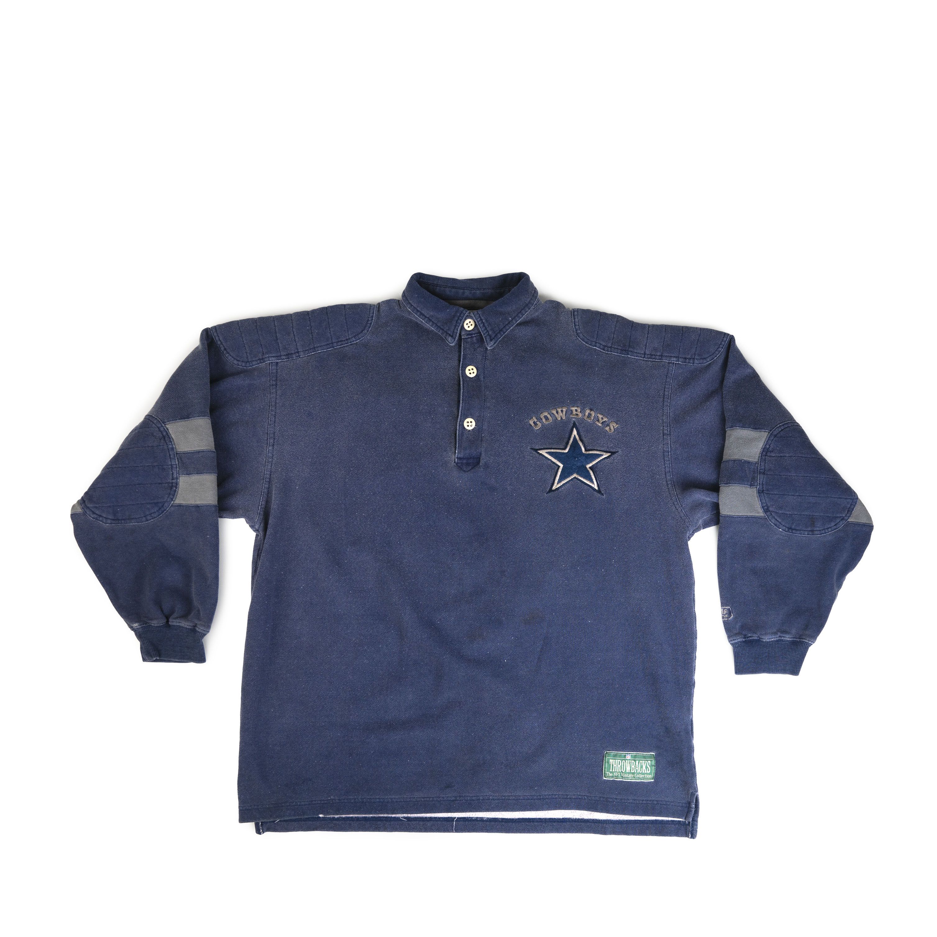 image of Vintage 1990's Mirage Dallas Cowboys Long Sleeve Polo Shirt, Men's (Size Medium)