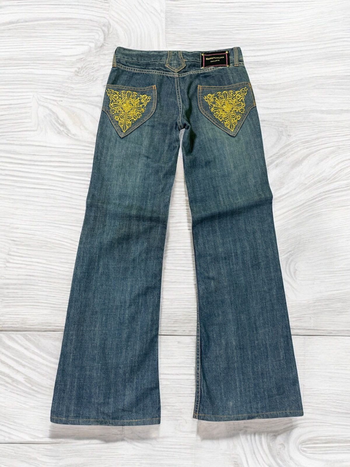 If Six Was Nine × Japanese Brand Flare KOOK & CHELICA Embroidered 6 Pocket Low Waist Denim Size US 28 / EU 44 - 1 Thumbnail