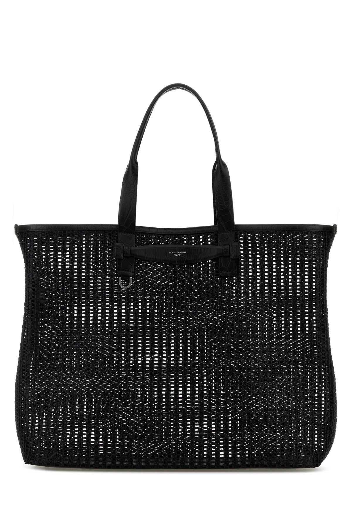 Dolce & Gabbana Black Mesh Shopping Bag Size ONE SIZE - 1 Thumbnail