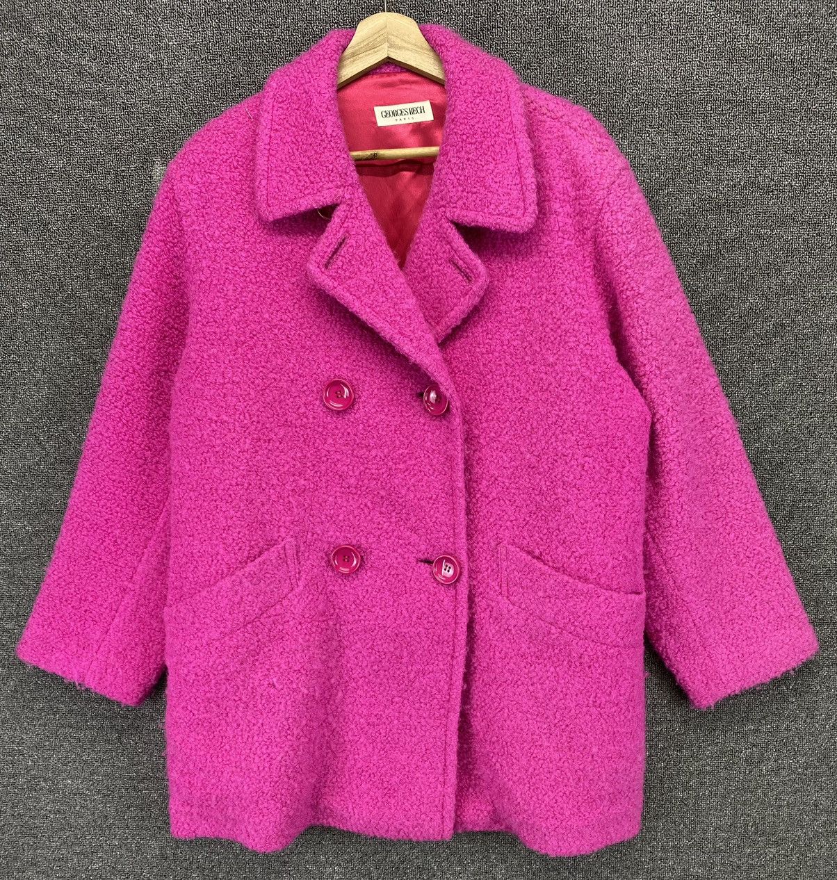 George Vintage George Rech Paris Wool Coat Jacket Size L / US 10 / IT 46 - 1 Thumbnail