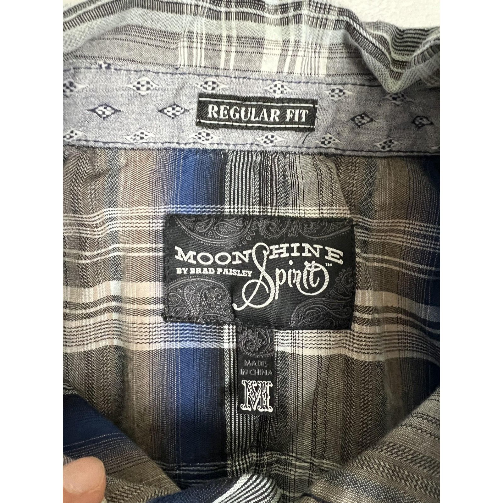 Other Moonshine Spirit Shirt Mens Medium Blue Plaid Western Snap F Size US M / EU 48-50 / 2 - 3 Thumbnail