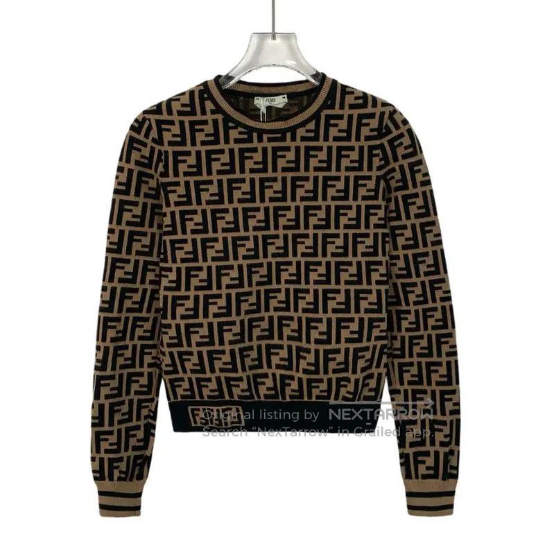 Fendi Fendi Brown Logo Knit Women’s Sweatshirt . Size S / US 4 / IT 40 - 1 Thumbnail