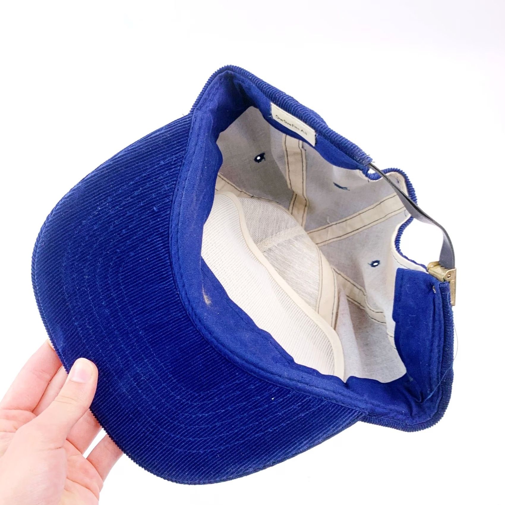Vintage Vintage Plains Inc Well Service Ness City KS Corduroy Blue Strapback Dad Hat Size ONE SIZE - 4 Thumbnail