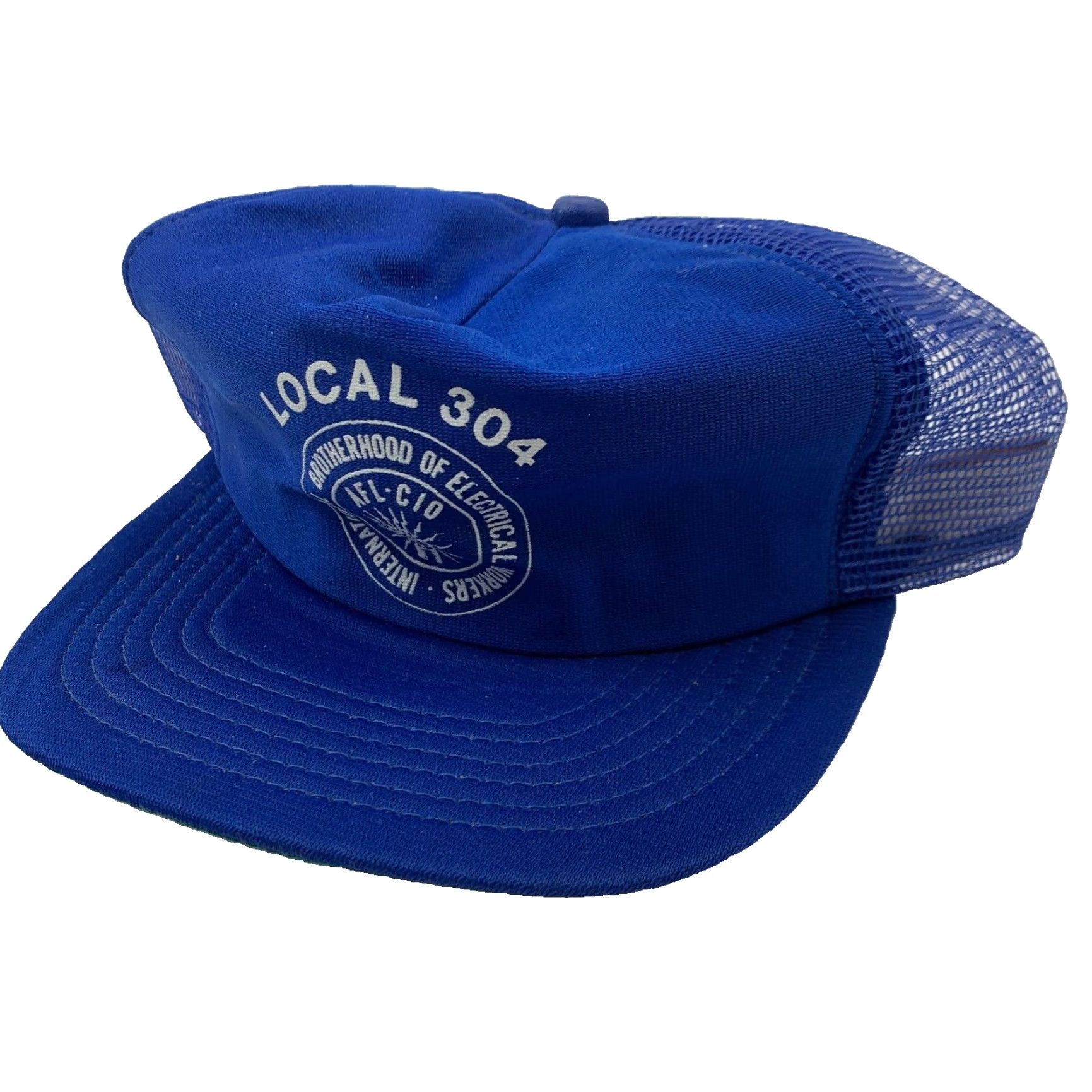 Vintage VINTAGE Local 304 Brotherhood of Electrical Blue Snapback Trucker Hat Cap Mens One Size Blue, Foam Shredded, Dusty, Casual, Cap, Snapback, Trucker Size ONE SIZE - 2 Thumbnail