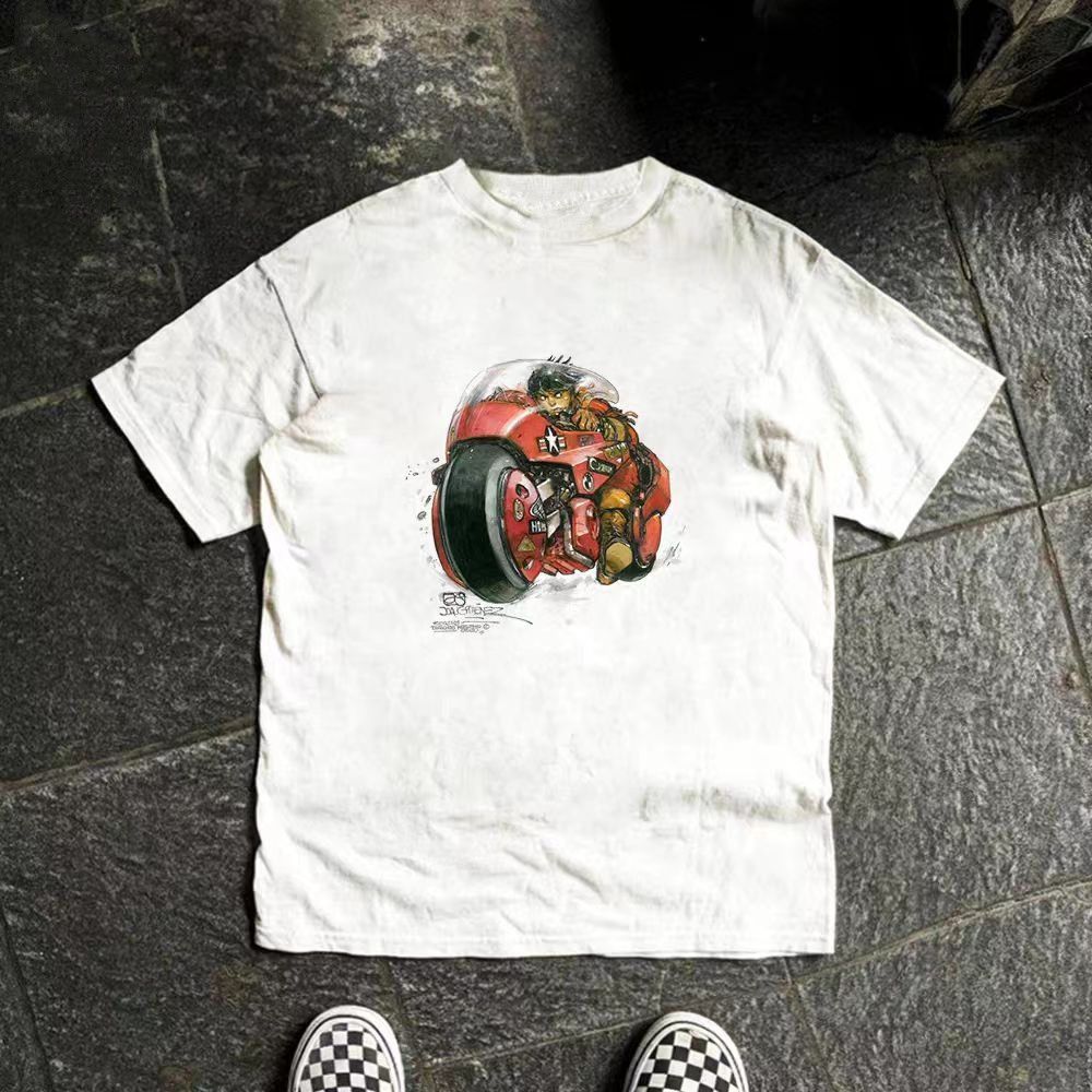 Japanese Brand × Vintage White casual trendy retro motorcycle print t-shirt Size US M / EU 48-50 / 2 - 1 Thumbnail