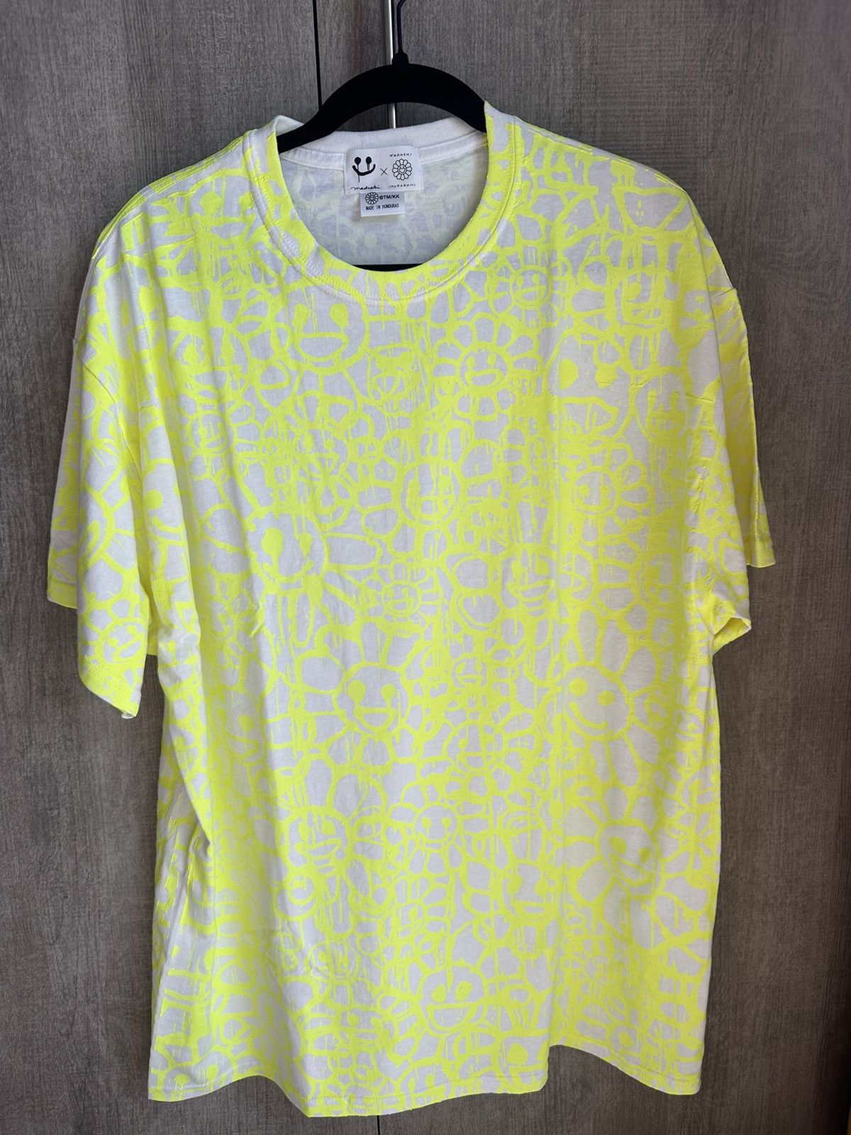 image of Takashi Murakami Skulls Tee XL in Yellow, Men's