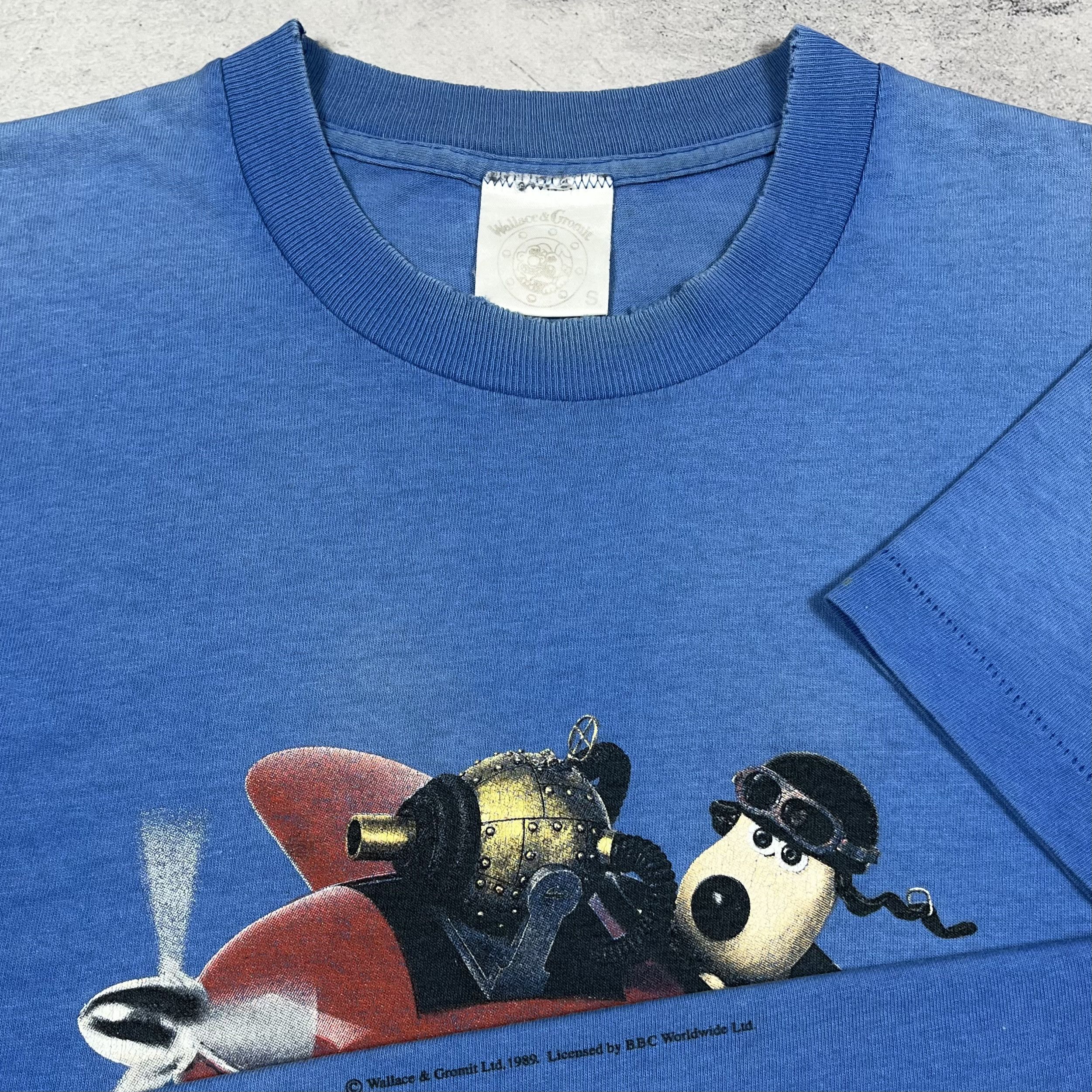 Cartoon Network Vintage Wallace & Gromit Cartoon Rare T Shirt 1989 Size US S / EU 44-46 / 1 - 7 Thumbnail