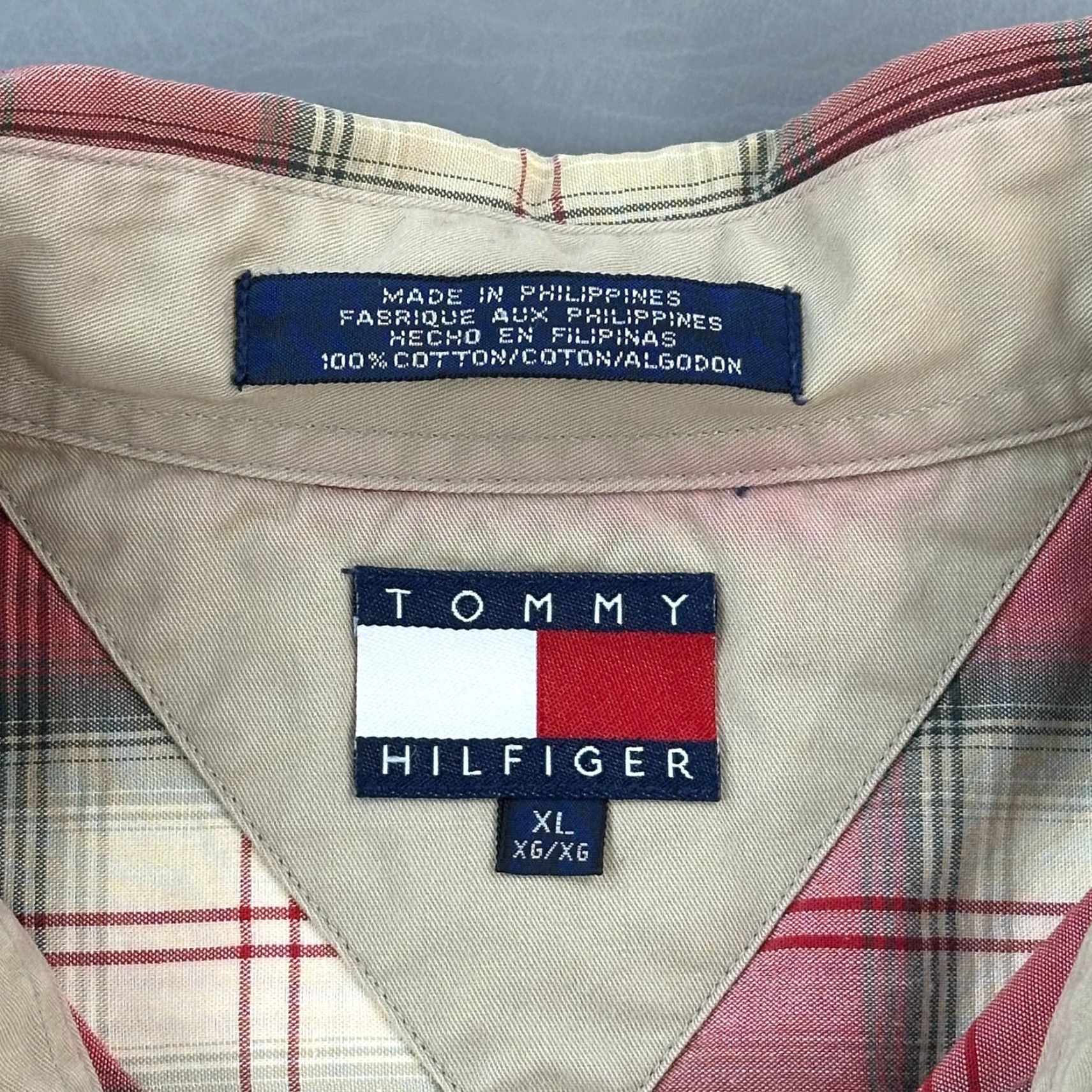 Tommy Hilfiger VINTAGE Tommy Hilfiger Shirt Mens XL Red Plaid Button Down Preppy Casual 90s Size US XL / EU 56 / 4 - 5 Thumbnail