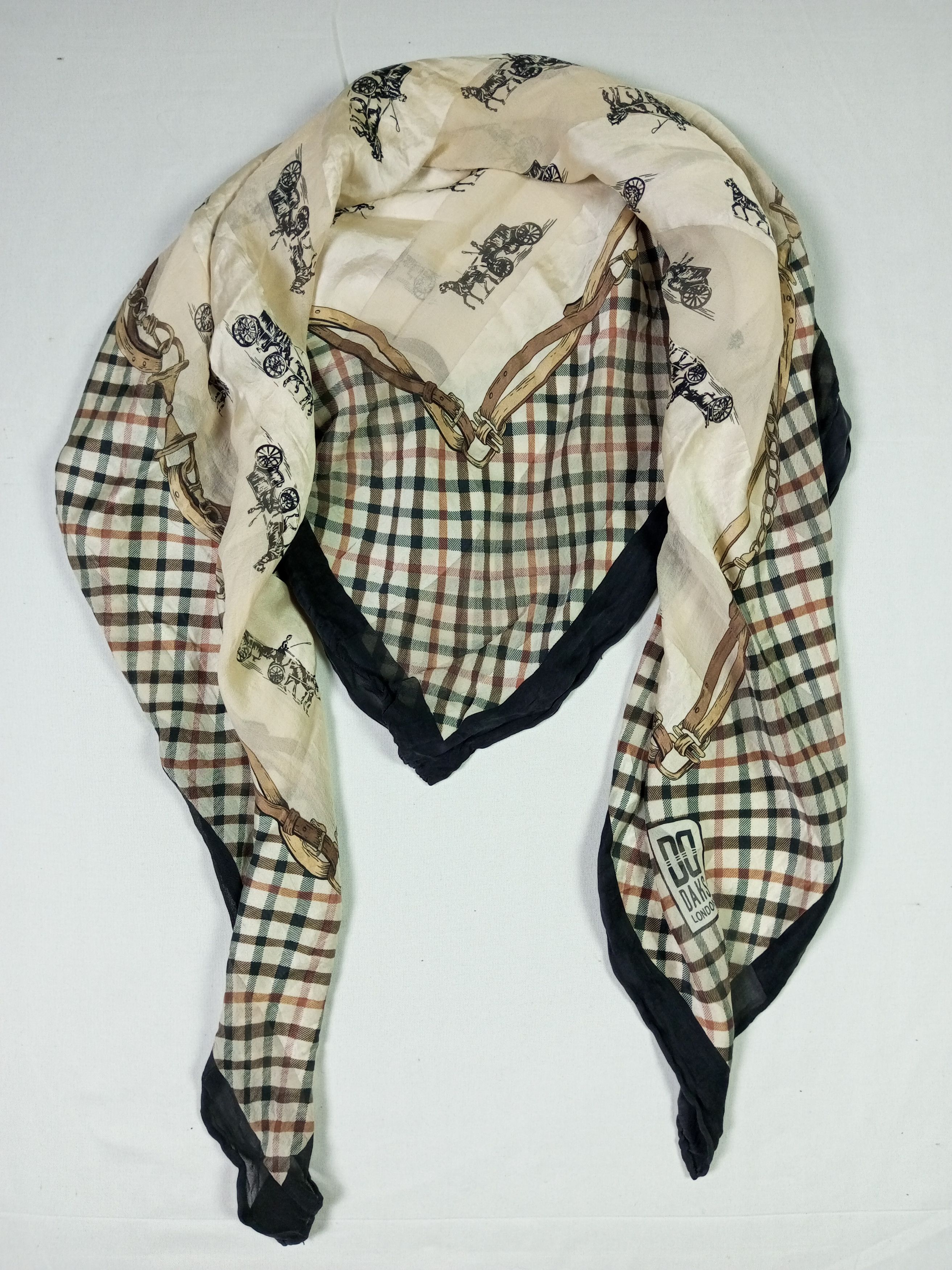 DAKS × Vintage Vintage Daks London Silk Scarf Size ONE SIZE - 12 Thumbnail