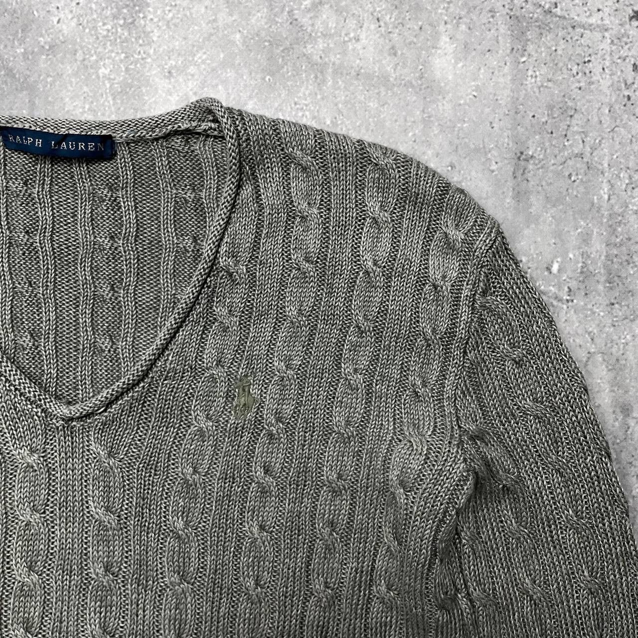 Ralph Lauren Vintage 2000s Ralph Lauren V-Neck Cable Knit Sweater Women’s Size L / US 10 / IT 46 - 3 Thumbnail