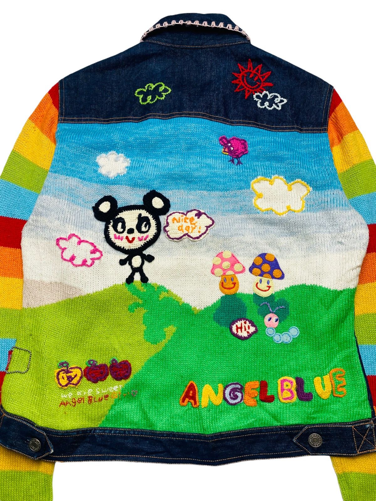 Angel Blue 2000s Angel Blue - Chunky Knitted Denim Jacket Size L / US 10 / IT 46 - 14 Thumbnail