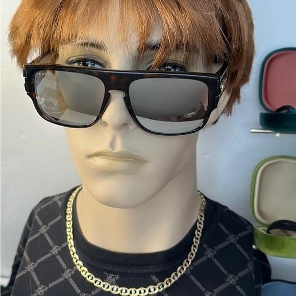 Gucci Authentic- New GUCCI SIlver Square Men's Sunglasses GG0664S Size ONE SIZE - 7 Thumbnail
