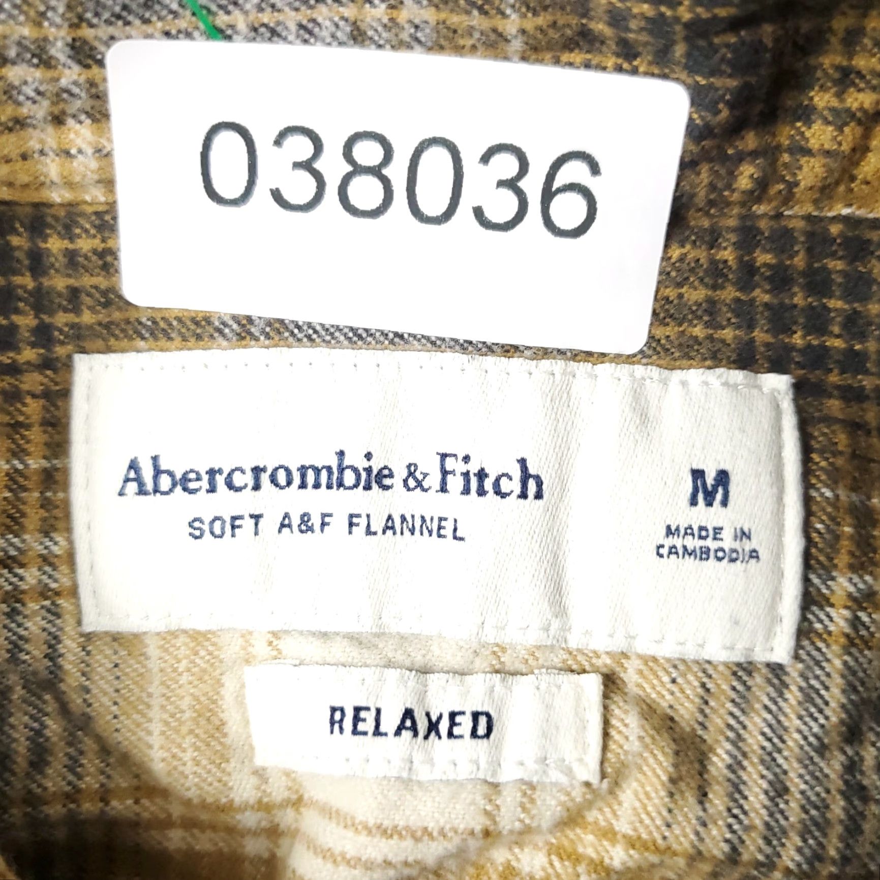 Abercrombie & Fitch Abercrombie & Fitch Shirt Mens Medium Yellow Beige Plaid Button Up Long Sleeve Size US M / EU 48-50 / 2 - 6 Thumbnail
