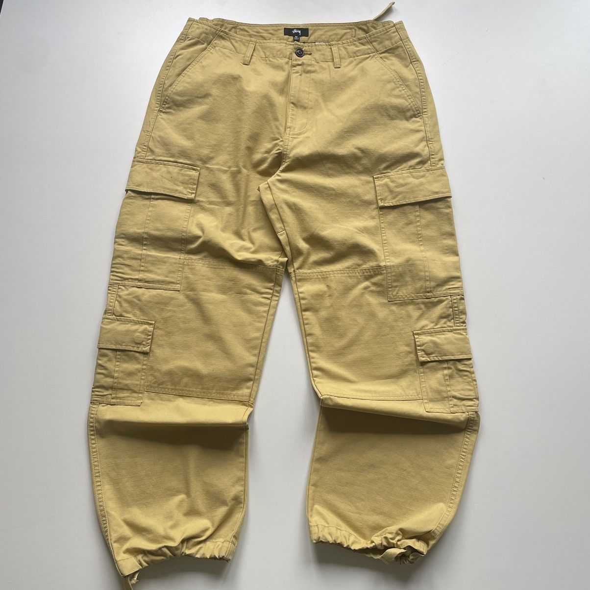 Image of Stussy Surplus Ripstop Cargo Pants Yellow Size 34, Men's