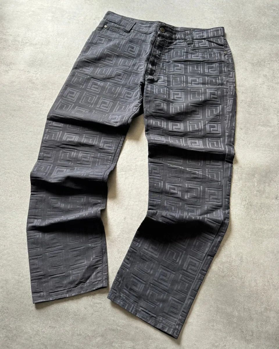 Designer × Versace × Vintage 2000s Versace Black Flicker Shadow Pants Size US 32 / EU 48 - 3 Thumbnail