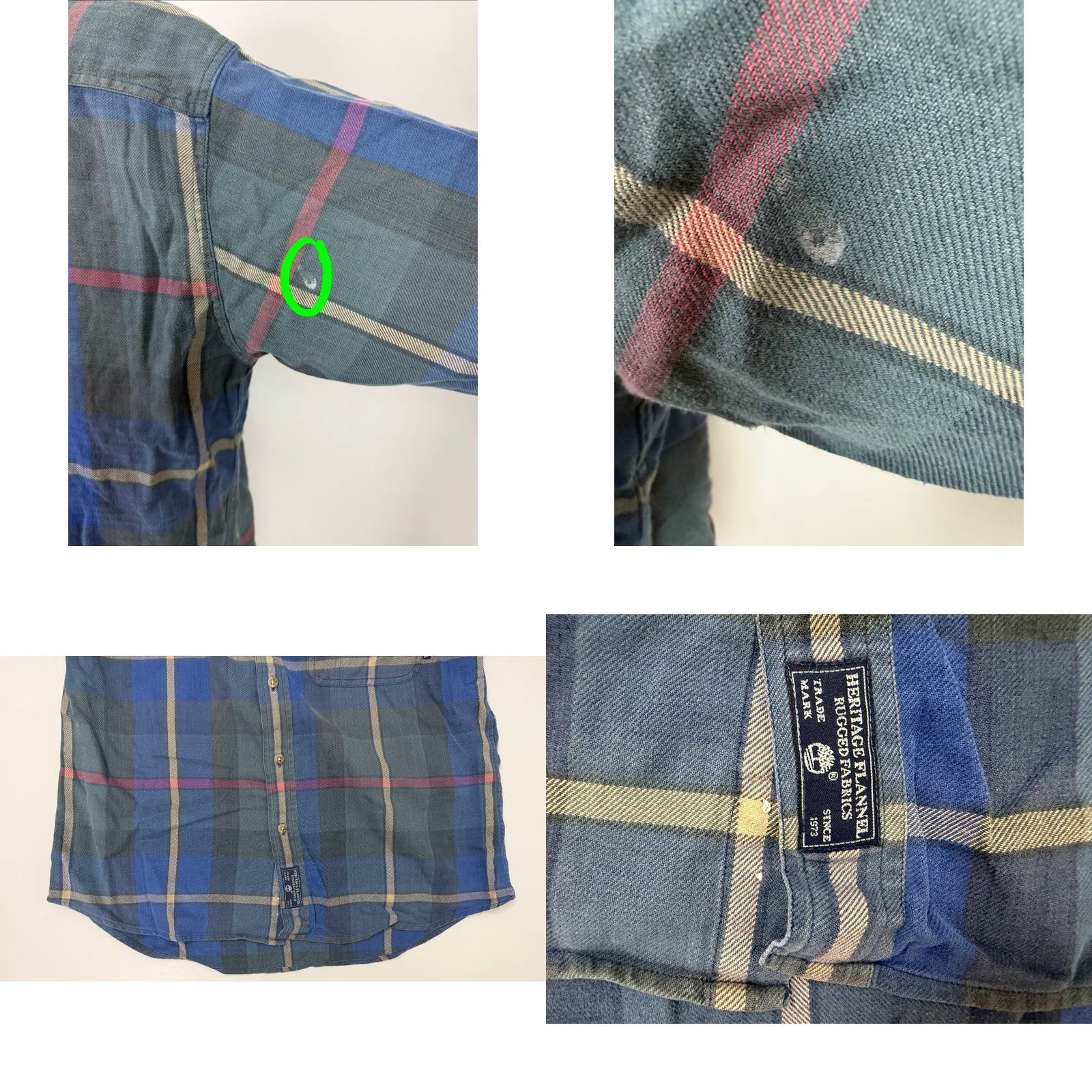 Timberland VINTAGE Timberland Shirt Men M Blue Plaid 90s Flannel Midweight Cotton Button-Up Size US M / EU 48-50 / 2 - 9 Thumbnail