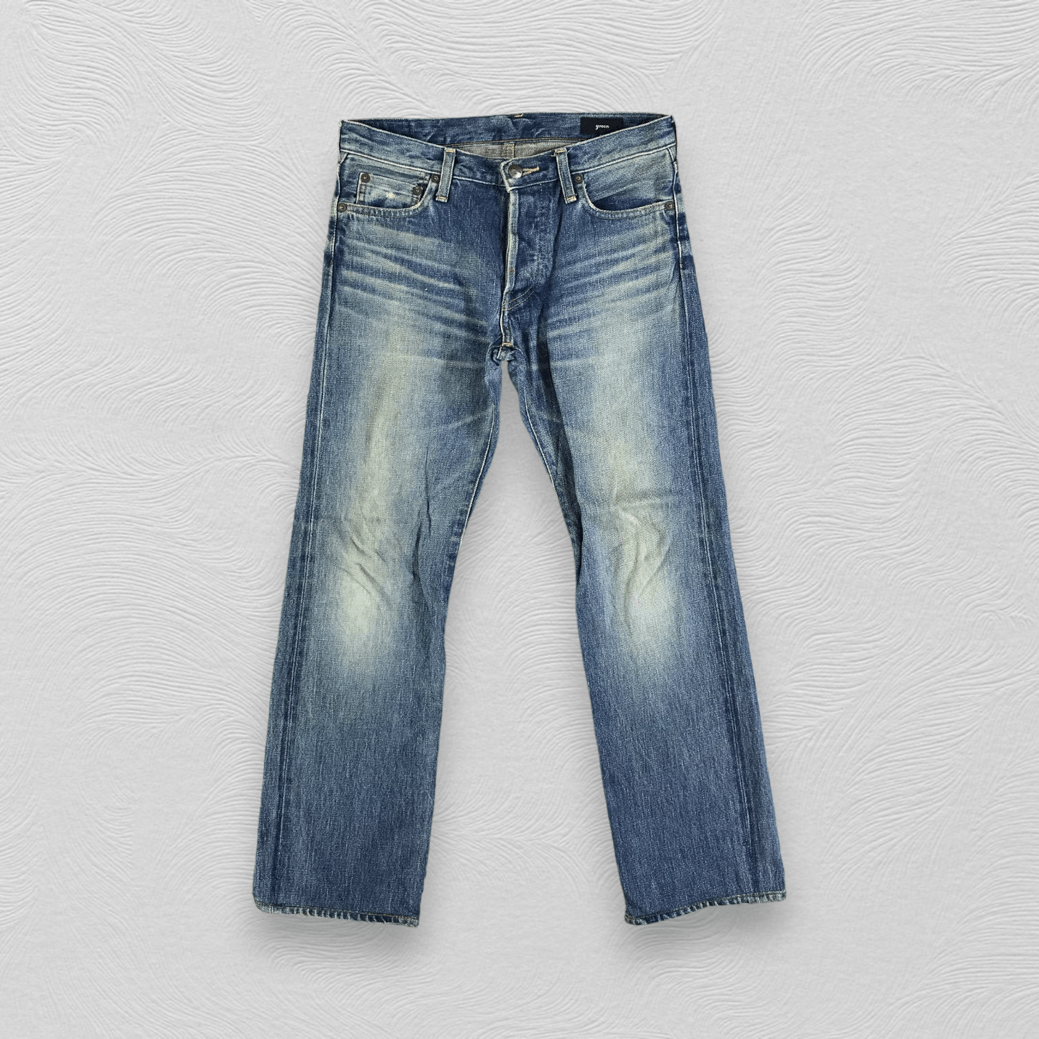 image of Green Selvedge Jeans Redline Denim Kj2014 in Blue, Men's (Size 27)