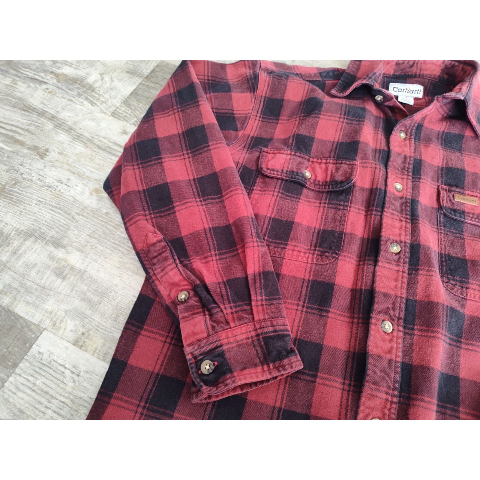 Carhartt Carhartt Shirt Adult M Red Plaid Flannel Heavyweight Long Sleeve Workwear Outdoor Mens Size US M / EU 48-50 / 2 - 4 Thumbnail