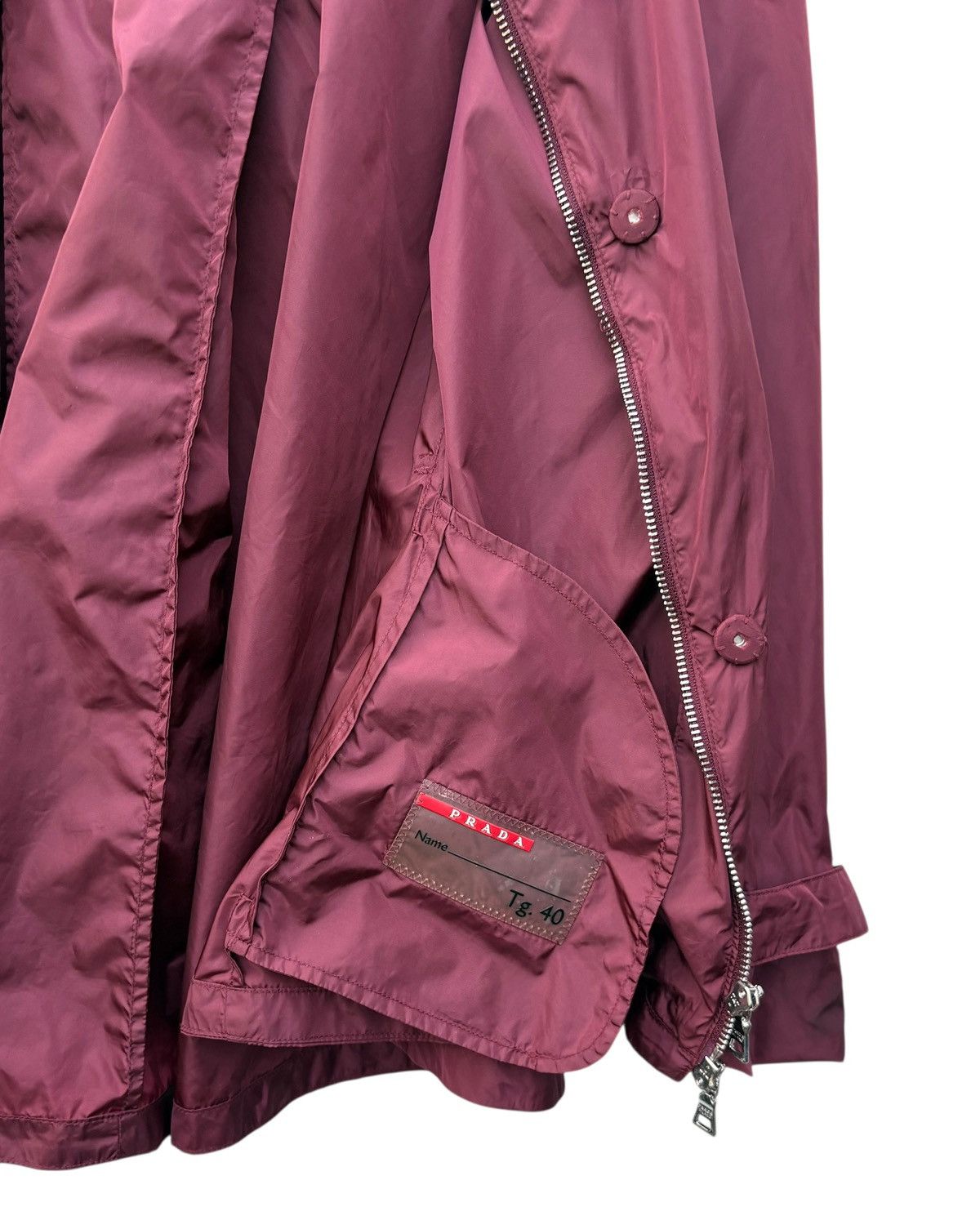Prada Prada Burgundy Nylon Hoodie Jacket Size S / US 4 / IT 40 - 7 Thumbnail
