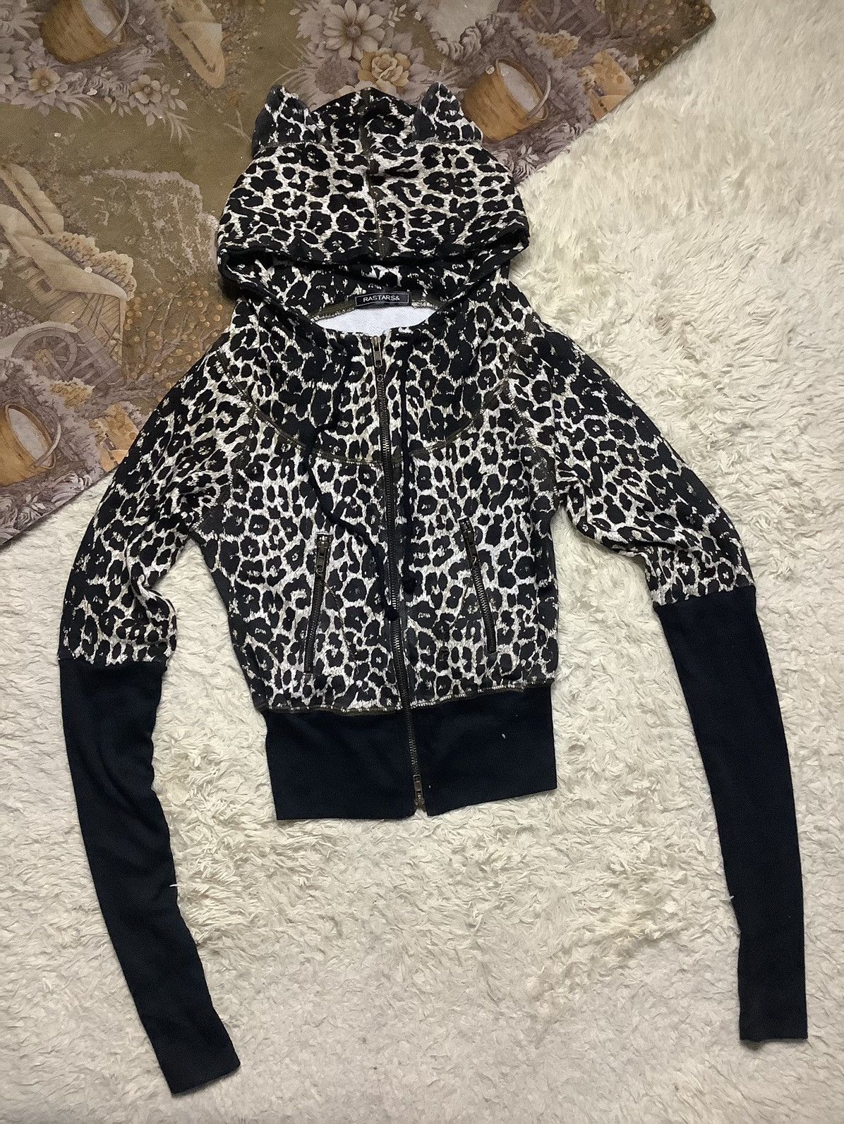 Y2K Rastars& Leopard Emo Grunge Hoodie