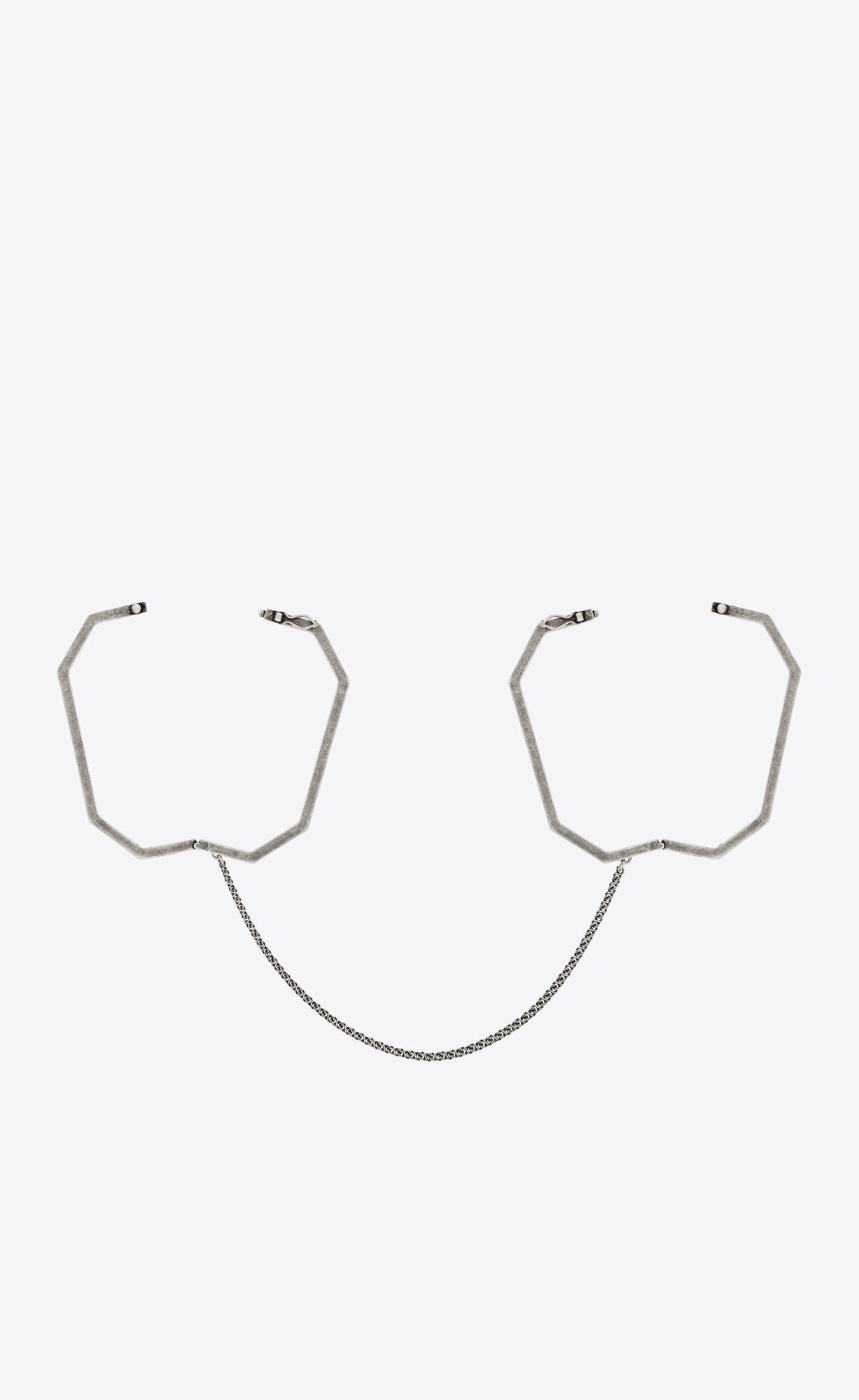 Saint Laurent Paris o1b1hav110425 Size: M / Octagon Handcuff Bracelets Silver Size ONE SIZE - 3 Thumbnail