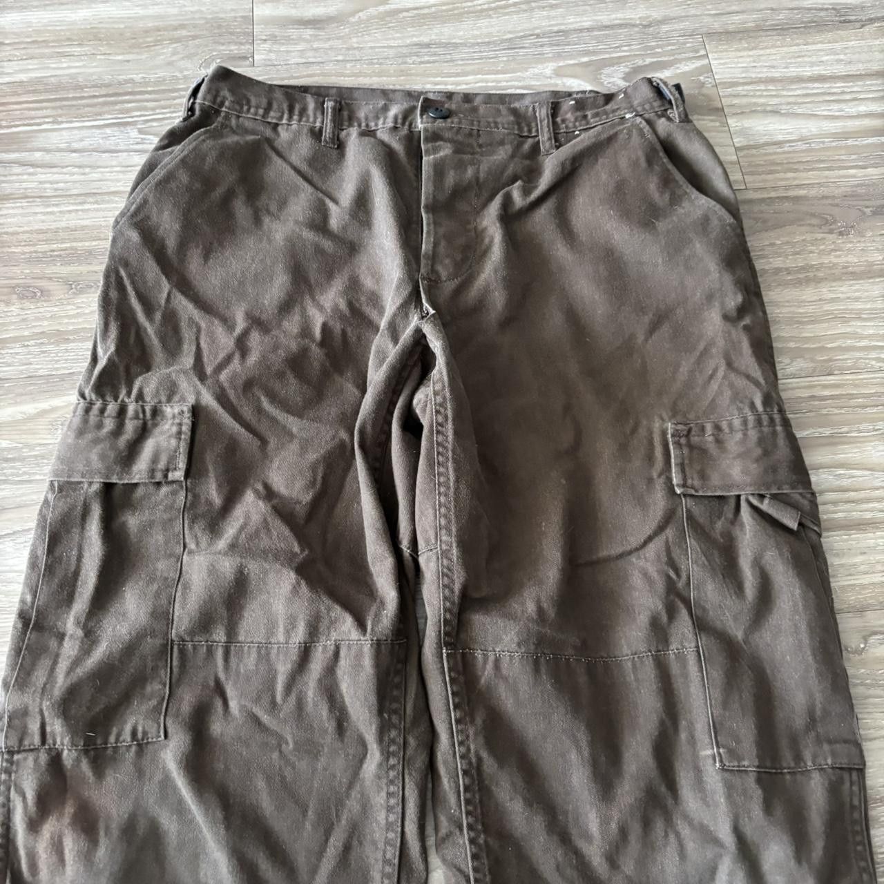 Japanese Brand Crazy Vintage 90s Brown Workwear Skater Style Cargo Pants! 31x30 Size US 31 - 5 Thumbnail