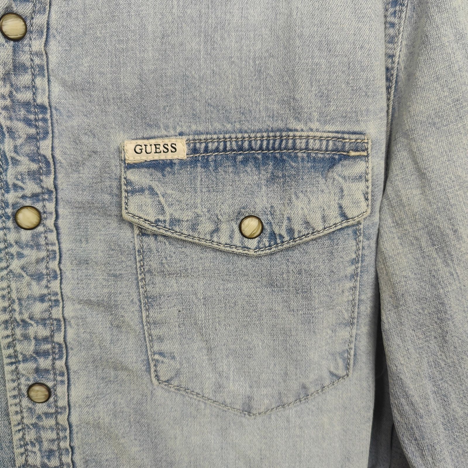 Guess Vintage Y2K Guess Denim Pearl Snap Shirt Mens Medium Size US M / EU 48-50 / 2 - 3 Thumbnail