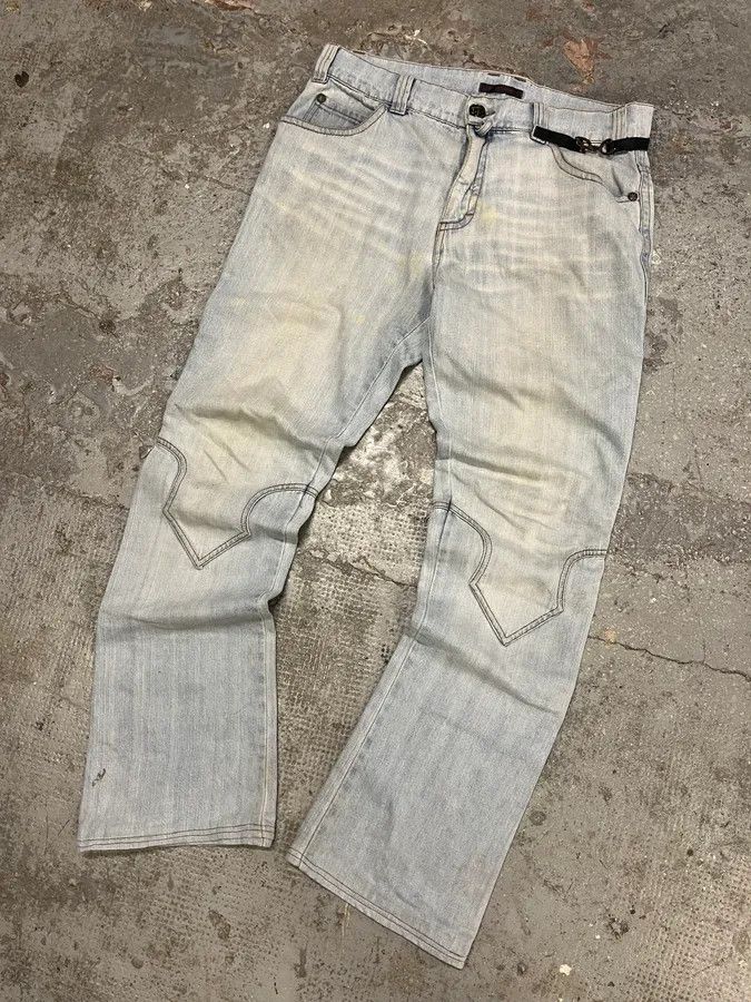 Roberto Cavalli × Vintage AW2000 Roberto Cavalli Blue Denim Royal Bootcut Jeans Size US 33 - 5 Thumbnail