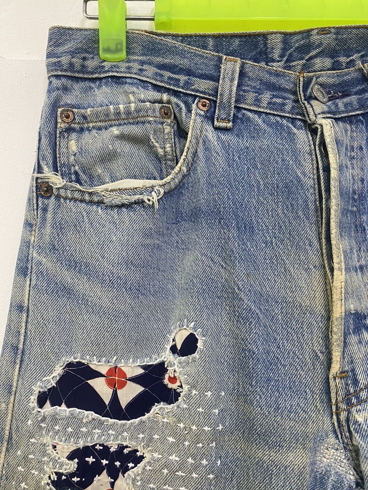 Levi's 💥LEVIS 501 90s REWORK INSPIRE BY KAPITAL BORO SASHIKO JAPAN Size US 32 / EU 48 - 6 Thumbnail