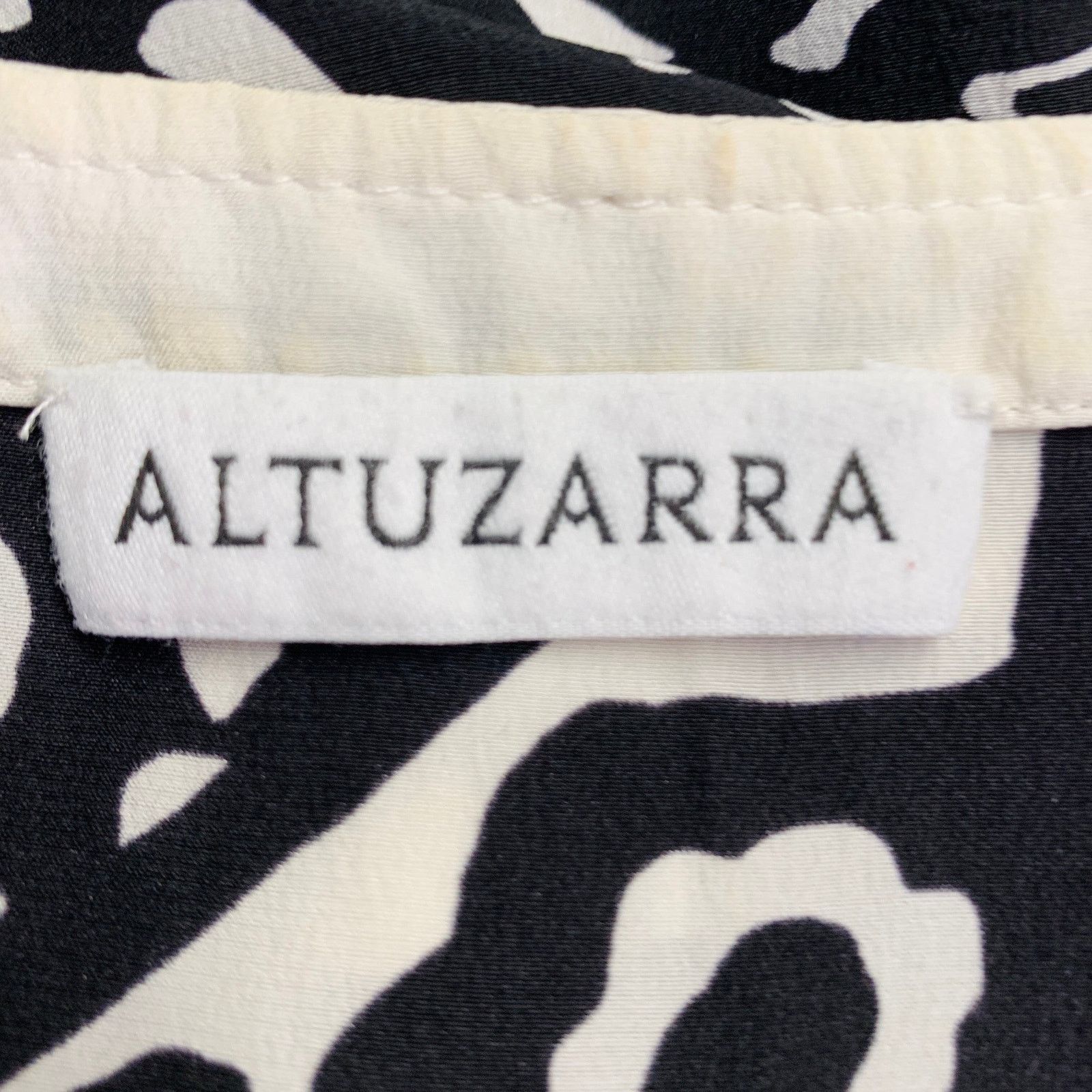 Altuzarra ALTUZARRA Black Cream Abstract Sleeveless Fringe Casual Top Size M / US 6-8 / IT 42-44 - 8 Thumbnail