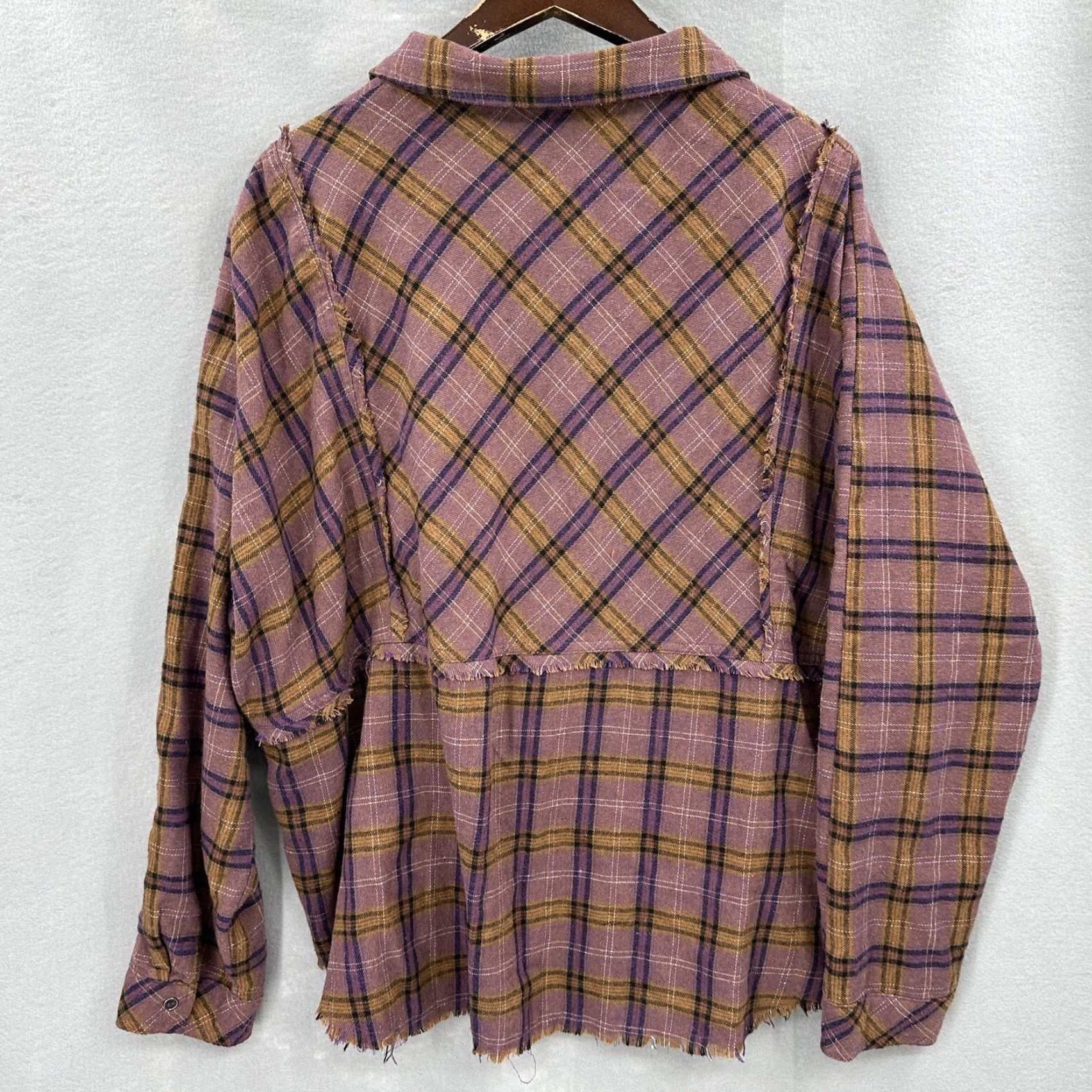 Vintage Heyson Flannel Shirt Womens Large Purple Plaid Button-Up Long Sleeve Dolman Business Casual Size L / US 10 / IT 46 - 3 Thumbnail